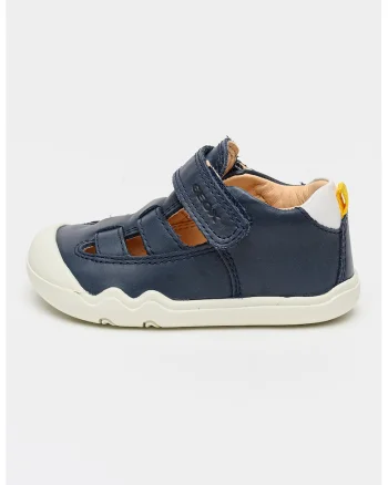 Pantofi Steppieup din piele cu decupaje, Alb murdar/Bleumarin