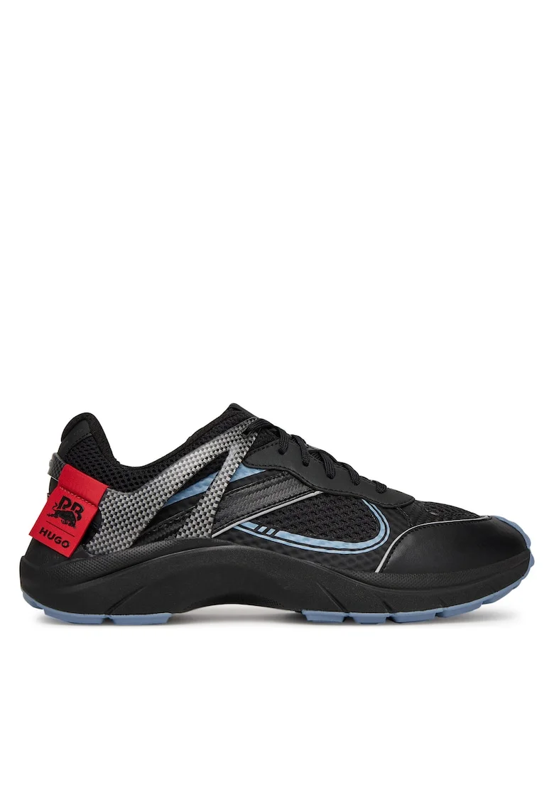 Tenisi barbati  model Black 004, piele ecologica, culoare negru,