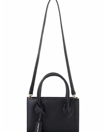 Geanta Saffiano, Negru, 17 x 25 x 8 cm