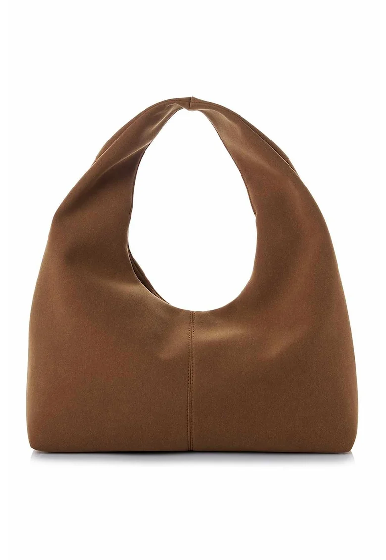 Geanta hobo  din piele intoarsa sintetica, Caramel, 18 x 40 x 13 CM