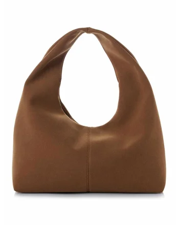 Geanta hobo  din piele intoarsa sintetica, Caramel, 18 x 40 x 13 CM