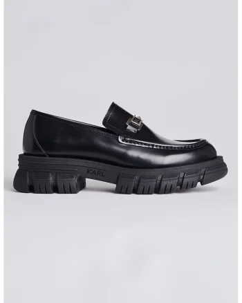 Pantofi loafer de piele lacuita, Negru