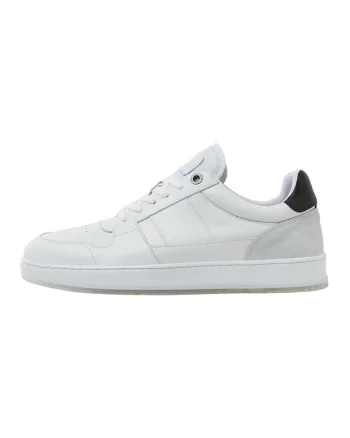 Pantofi sport de piele cu garnituri de piele intoarsa, Alb
