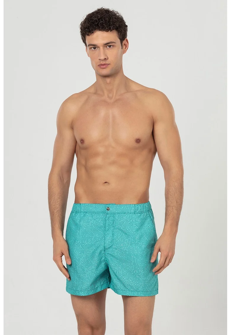 Pantaloni scurti de baie cu buzunare laterale, Turcoaz