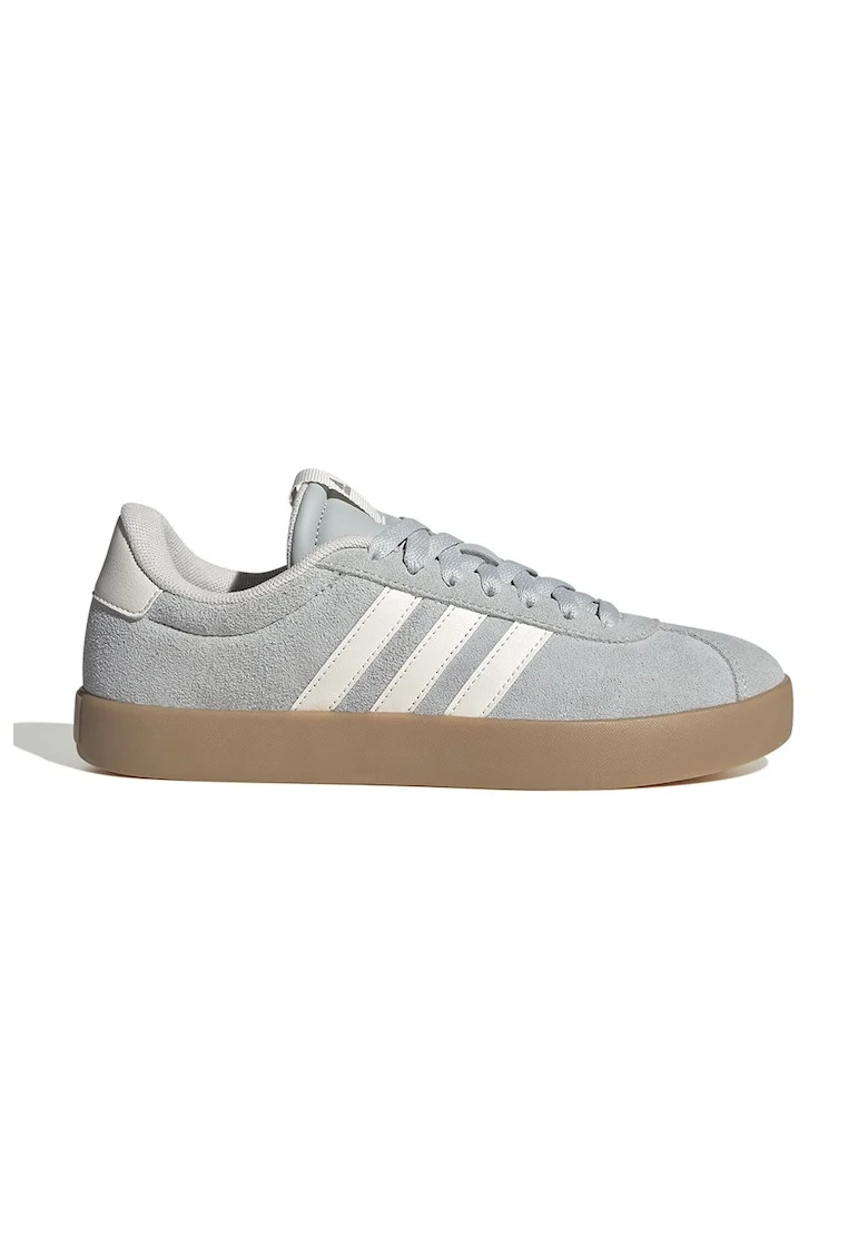 Pantofi sport VL Court 3 din piele intoarsa, Alb/Gri deschis