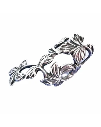 Cercei ear cuff, argintii, cu frunzulite, Thordis C5,