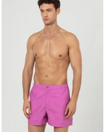 Pantaloni scurti de baie cu buzunare laterale, Fucsia
