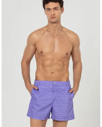 Pantaloni scurti de baie cu buzunare laterale, Ametist