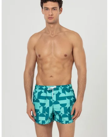 Pantaloni scurti de baie cu buzunare, Verde persan/Verde menta