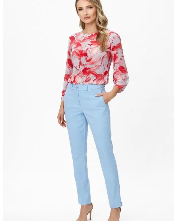 Pantaloni tslim-fit Daria, Albastru pastel