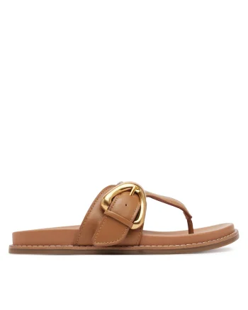 Slapi dama  piele naturala, maro, model CLAUDIE-R25SS03088, Maro
