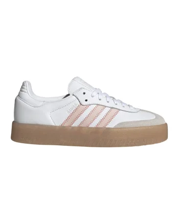 Pantofi sport Sambae din piele intoarsa si piele, Alb/Gri deschis/Piersica