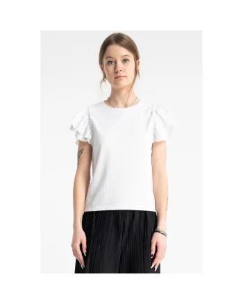 Tricou cu maneci cu volane