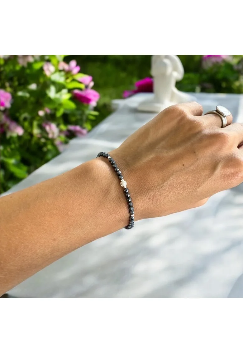 Bratara femei Elaine din Hematit cu Titan cu accesorii din Argint 925