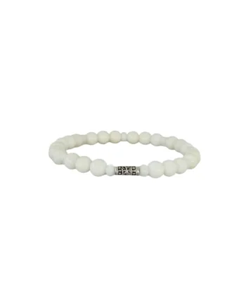 Bratara  din pietre naturale albe de Coral cu accesorii din Argint 925, Cindy, 17-
