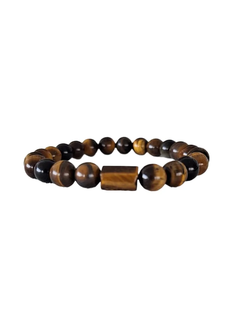 Bratara barbati  pietre Naturale Ochi de Tigru, margele de 8mm,