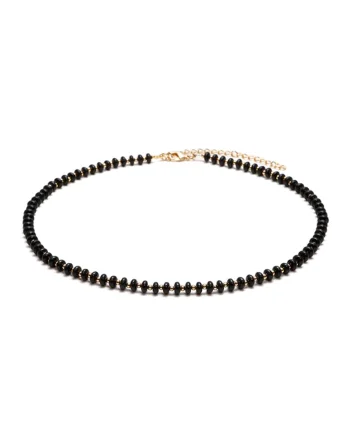 Colier choker placat cu aur 18 K,  elegant, Kamia, 35 cu 7cm, Auriu/Negru