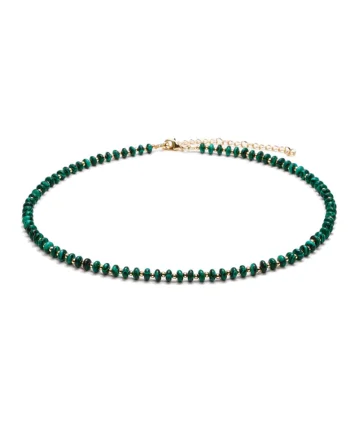Colier choker placat cu aur 18 K,  elegant, Kamia, 35 cu 7cm, Verde