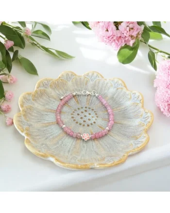 Bratara argint eleganta Anita din cristale de Jad Roz si accesorii din argint 925