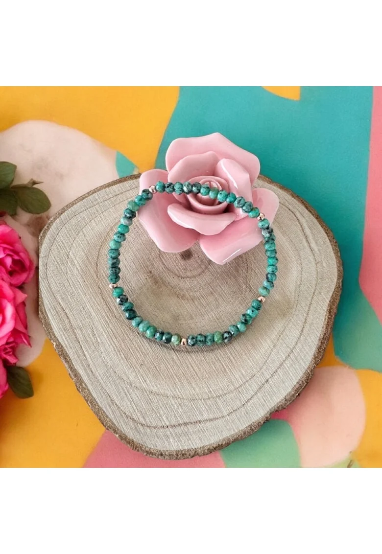 Bratara dama din Jad Turcoaz Livia cu accesorii din argint 925