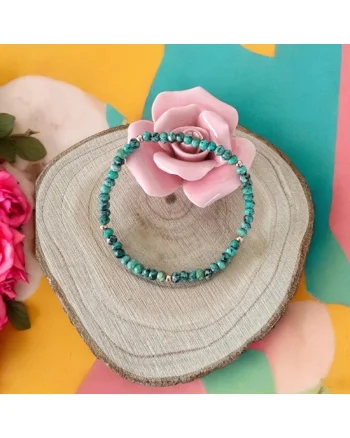 Bratara dama din Jad Turcoaz Livia cu accesorii din argint 925