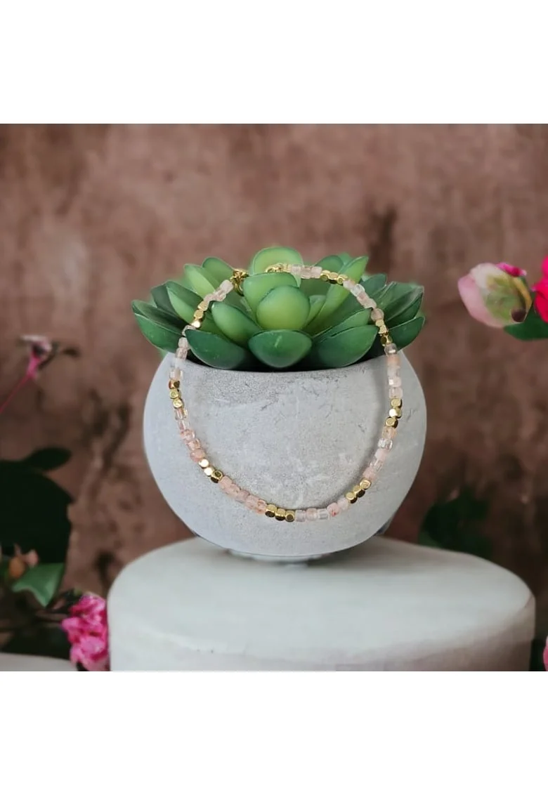Bratara femei,  Pietra Soarelui, alama, boho