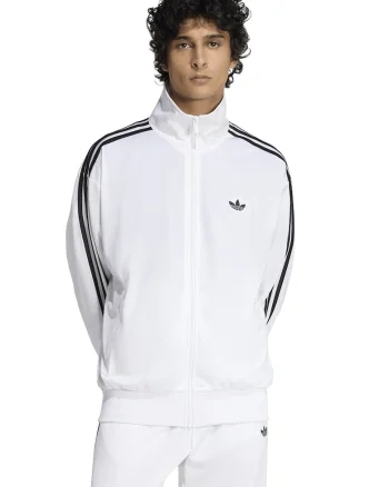 Bluza de trening cu fermoar si guler inalt Firebird, Alb/Negru