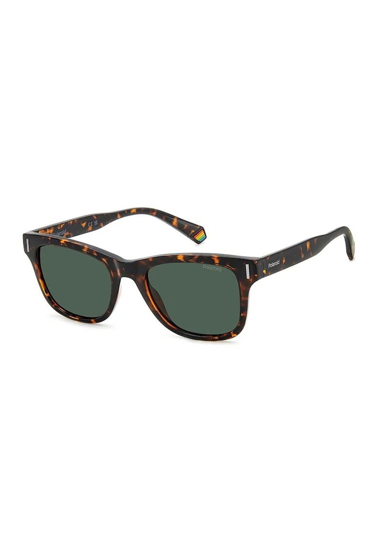 Ochelari de soare patrati unisex cu lentile polarizate, Maro inchis, Portocaliu, Maro inchis/Portocaliu