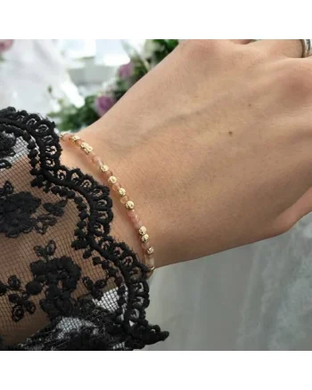 Bratara dama eleganta cu piatra soarelui Lila din argint placat cu aur 925