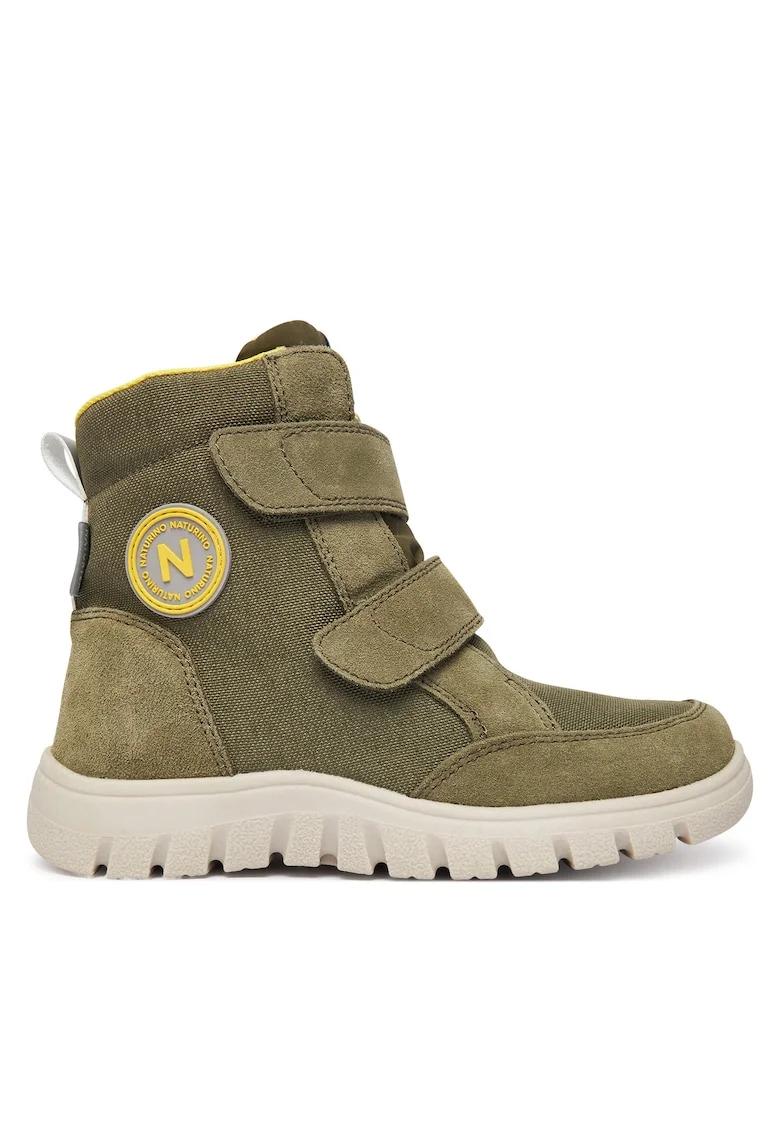 Cizme de zapada  Baieti, Militare-Gri-Galben, impermeabile,