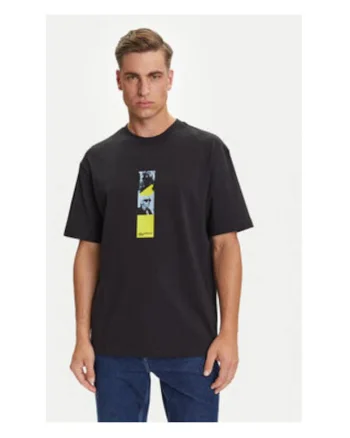 Tricou barbati,  negru, 100% bumbac organic,