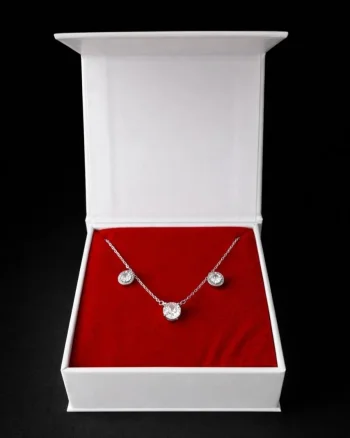 Set cadou pentru dama, Lantisor + Cercei, model elegant, SET24