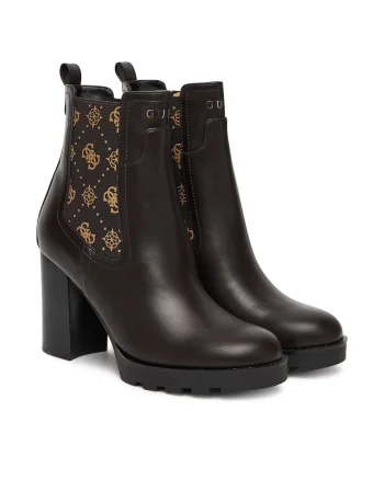 Botine dama ELE10,  Piele ecologica, Maro