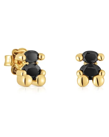 Cercei dama,  model Urs, negru/auriu