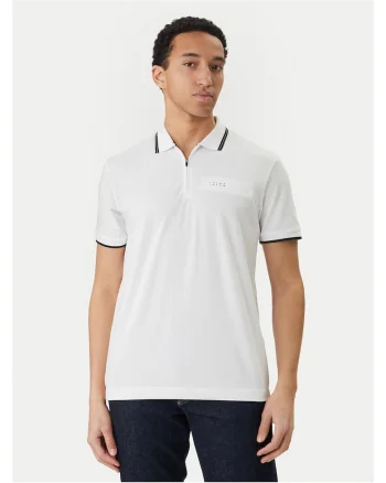 Tricou barbati,  52% bumbac organic si 44% poliester reciclat, alb, material elastic