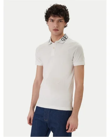 Tricou barbati,  slim fit, alb, bumbac, Alb
