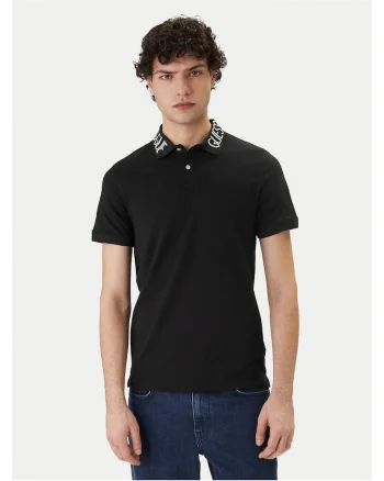 Tricou barbati,  slim fit, negru, bumbac, Negru