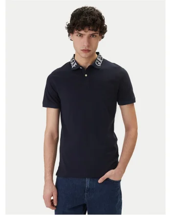 Tricou barbati,  slim fit, bleumarin, bumbac, Bleumarin