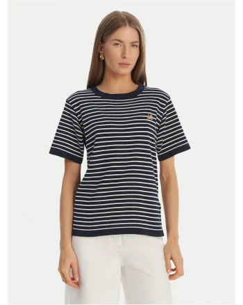 Tricou dama,  bleumarin, model dungi, bumbac