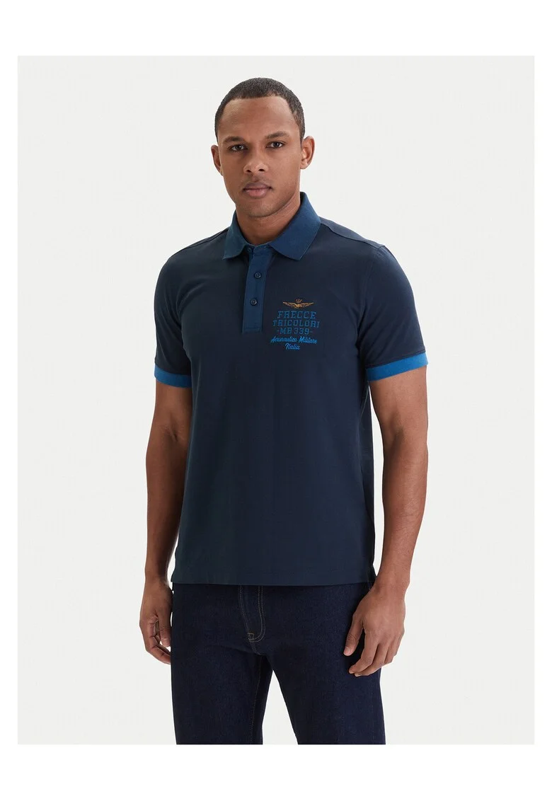 Tricou Barbati,  Slim fit, Bleumarin, Bumbac, Bleumarin