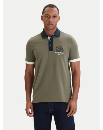Tricou barbati,  slim fit, verde, bumbac, Verde