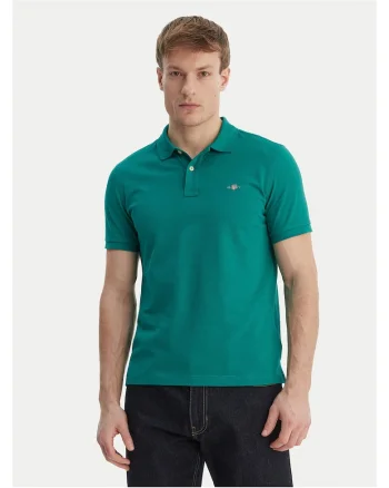 Tricou barbati,  slim fit, verde, bumbac