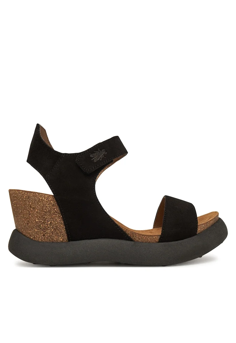 Sandale femei,  piele naturala, negru, sistem inchidere Velcro
