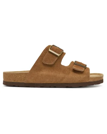 Papuci dama,  piele naturala, maro, eleganti