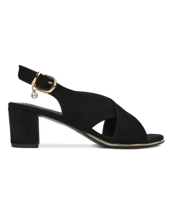 Sandale dama,  piele naturala, toc clasic, negru