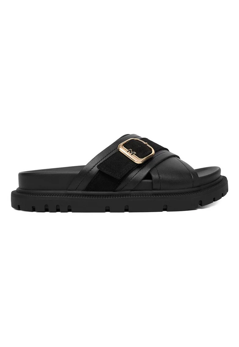 Papuci dama,  piele naturala, negru, pentru femei