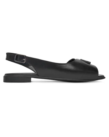 Sandale dama,  piele naturala, negre, inchidere cu catarama