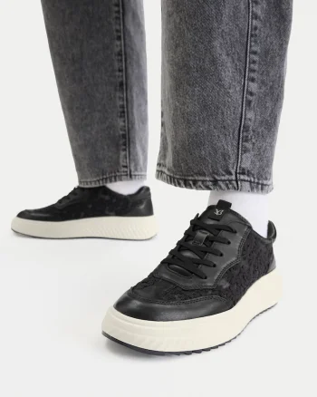 Tenisi dama,  piele naturala, negru, confortabil,