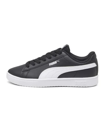Pantofi sport Rickie Classic de piele ecologica si material textil, Alb/Negru stins