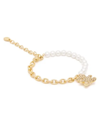 Bratara dama,  alb/auriu, One Size INTL
